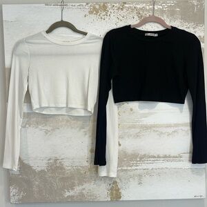 Black & White Long Sleeve Crop Top Bundle